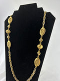 Chanel Long Gold Chain Necklace with Chanel Crystal Station