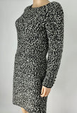 Chanel Black & White Wool Boucle Knit Sequin Pullover Dress