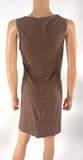 Brunello Cucinelli Sleeveless Stretch Ruched Short Mini Dress Brown Size M