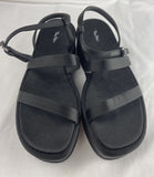 The Row Wedge Satin Sandal In Black Size EU 36