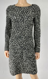 Chanel Black & White Wool Boucle Knit Sequin Pullover Dress