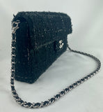 Chanel Black Tweed Sequin Embellished Flap Bag