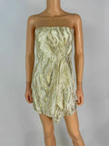 Ramy Brook Mayrice Gold Metallic Strapless Mini Dress Size 2