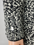 Chanel Black & White Wool Boucle Knit Sequin Pullover Dress
