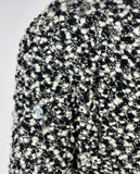 Chanel Black & White Wool Boucle Knit Sequin Pullover Dress