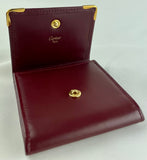 Cartier Burgundy Must De Square Leather Wallet
