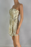 Ramy Brook Mayrice Gold Metallic Strapless Mini Dress Size 2