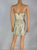 Ramy Brook Mayrice Gold Metallic Strapless Mini Dress Size 2