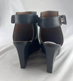 Givenchy Black Wedge Slides With Buckle Size 7