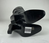 Saint Laurent Tall Black Leather Strappy Trim Boots Size 38.5 US Size 8.5