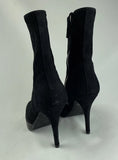 Rick Owens Black Suede Stiletto Platform Side Zip Boots Size 37
