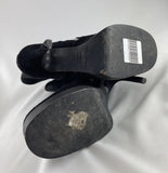 Rick Owens Black Suede Stiletto Platform Side Zip Boots Size 37