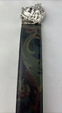 Versace Camo Belt W Silver Medusa Buckle 95/38