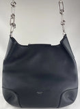 Michael Kors Medium Satchel Shoulder Bag Black Leather Flap Purse Chain Handle