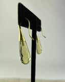 Judith Ripka Citrine Elongated Teardrop Earrings 14k Yellow Gold