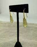 Judith Ripka Citrine Elongated Teardrop Earrings 14k Yellow Gold