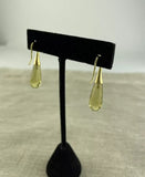 Judith Ripka Citrine Elongated Teardrop Earrings 14k Yellow Gold
