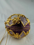 Judith Leiber Golden Faberge Inspired Egg Crisscross Bow Handbag