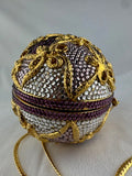 Judith Leiber Golden Faberge Inspired Egg Crisscross Bow Handbag