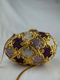 Judith Leiber Golden Faberge Inspired Egg Crisscross Bow Handbag