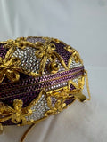Judith Leiber Golden Faberge Inspired Egg Crisscross Bow Handbag