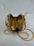 Judith Leiber Golden Faberge Inspired Egg Crisscross Bow Handbag