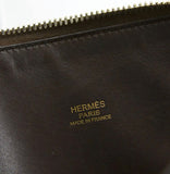 HERMES Brown 35cm epsom gold bolide bag w/twilly & duster