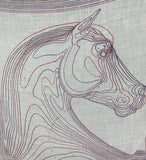 Hermes Pegase Paysage Horse Cashmere and Silk Gray Shawl Scarf 140