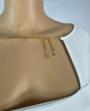 Armani Exchange White Square Neck Top W Gold Chain Size XS