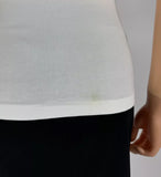 Armani Exchange White Square Neck Top W Gold Chain Size XS