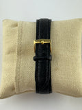 Bvlgari 18K Yellow Gold Watch Quartz Black Leather Band