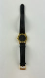 Bvlgari 18K Yellow Gold Watch Quartz Black Leather Band