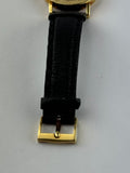 Bvlgari 18K Yellow Gold Watch Quartz Black Leather Band