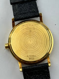Bvlgari 18K Yellow Gold Watch Quartz Black Leather Band