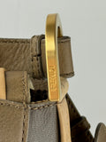 FENDI Taupe Color Block Leather Medium Anna Shoulder Bag