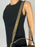 FENDI Taupe Color Block Leather Medium Anna Shoulder Bag