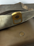 FENDI Taupe Color Block Leather Medium Anna Shoulder Bag