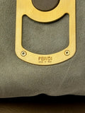 FENDI Taupe Color Block Leather Medium Anna Shoulder Bag