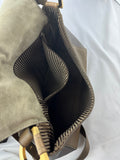 FENDI Taupe Color Block Leather Medium Anna Shoulder Bag