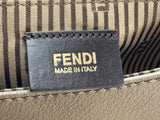 FENDI Taupe Color Block Leather Medium Anna Shoulder Bag