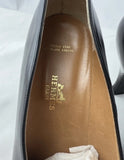 HERMES Classic Low Heel Pump Black Womens 38