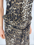 Nili Lotan Rebecca Silk Sleeveless Leopard Print Dress Size 6
