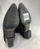 Aquatalia Ricarda Black Suede Tall Dress Boots Stacked Block Heel 7