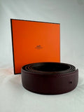 Hermes Reversible Brown/ Mulberry Leather Belt Strap Size 85