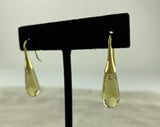 Judith Ripka Citrine Elongated Teardrop Earrings 14k Yellow Gold