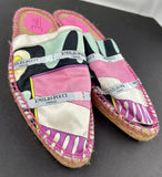 Emilio Pucci Pink Print Espadrille Sandals