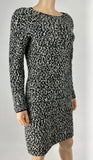 Chanel Black & White Wool Boucle Knit Sequin Pullover Dress