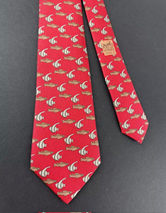 Hermes Red Printed Tie