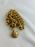 Chanel Gold Chunky Toggle Necklace Gold