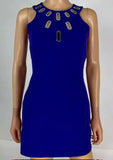 Versace Purple Mini Dress with Silver Grommets Size 40